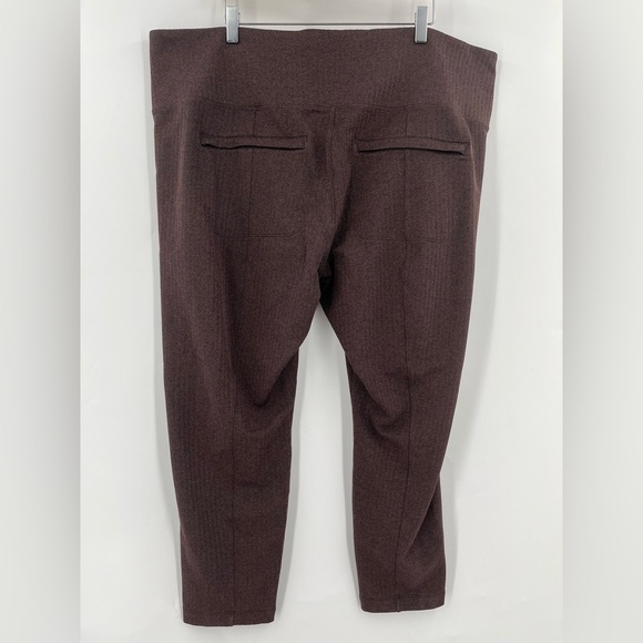 Athleta 3X Delancy Herringbone Tight Brown 0216 Leggings Brown Pockets Plus Size - Picture 5 of 10